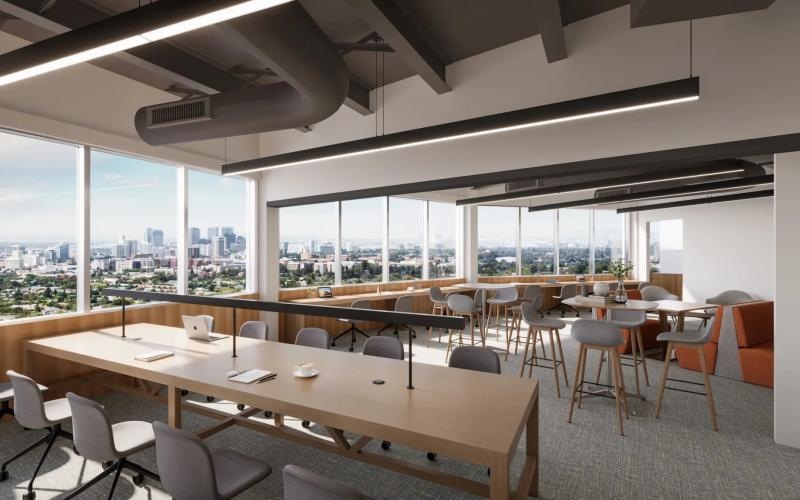 a room with tables and chairs
